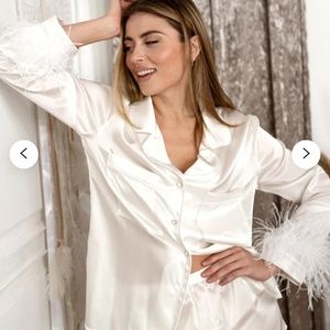 White Silk pajama set